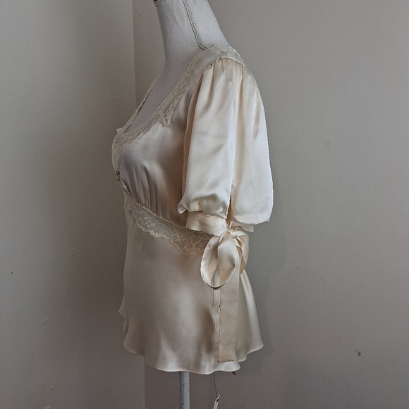 Reformation Dolly Cream Silk Top Size 8 NWT - Picture 6 of 12